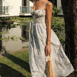 Floral Midi Dress for Women with Sweetheart Neckline – Sleeveless A-Line Summer Wedding Guest Dress 5