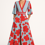 Floral V-Neck Maxi Dress 0