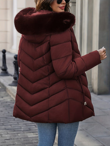 Florence | Elegant Quilted Puffer Coat with Faux-Fur Hood - Lumina 2
