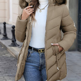 Florence | Elegant Quilted Puffer Coat with Faux-Fur Hood - Lumina 3