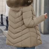 Florence | Elegant Quilted Puffer Coat with Faux-Fur Hood - Lumina 4