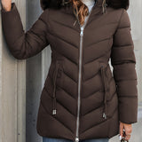 Florence | Elegant Quilted Puffer Coat with Faux-Fur Hood - Lumina 6