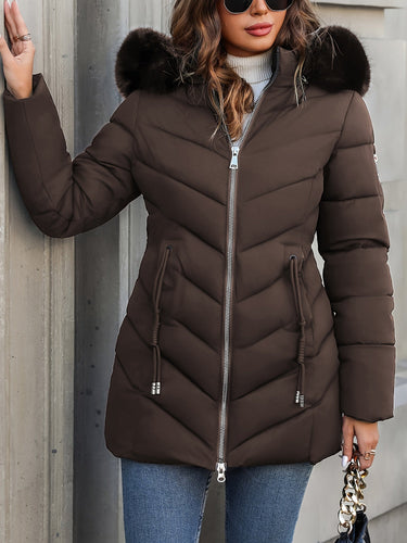 Florence | Elegant Quilted Puffer Coat with Faux-Fur Hood - Lumina 6