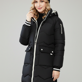 Gemma | Sporty Contrast-Lined Hooded Long Puffer Coat - Lumina 1