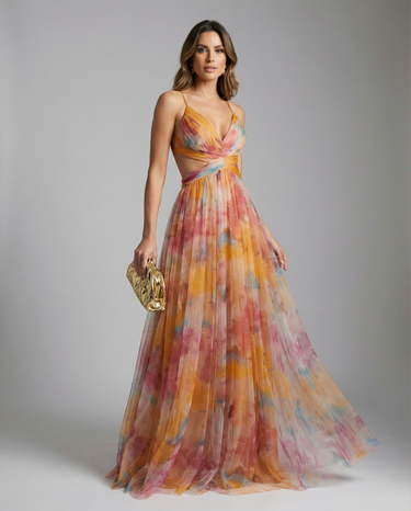 Women’s Floral Evening Maxi Dress