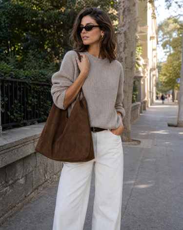 Vegan Suede Tote Bag