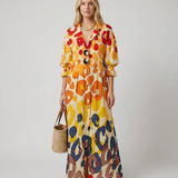 Geometry Circle Print Dress – Vintage Puff Sleeve A-Line Summer Style 2