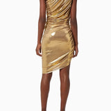 Gold Evening Dresses Luxury Women Clothes 2025 Autumn New Sleeveless Prom Dress Sexy Oblique Shoulder Gown Y2k Brithday Gowns 3