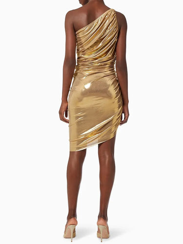 Gold Evening Dresses Luxury Women Clothes 2025 Autumn New Sleeveless Prom Dress Sexy Oblique Shoulder Gown Y2k Brithday Gowns 3