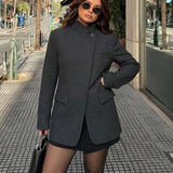 HH 2026 Plaid Blazer – Stylish Single Button Long Sleeve Jacket 1