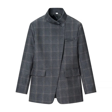 HH 2026 Plaid Blazer – Stylish Single Button Long Sleeve Jacket 7
