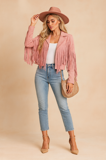 Harper | Western Fringe Cropped Women’s Statement Jacket 3