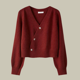 Harper | Women’s Cross Button V Neck Merino And Wool Sweaters 3