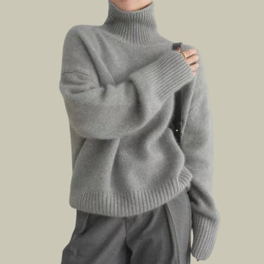 Hazel | Women’s High Neck Relaxed Fit Merino And Wool Sweaters 0