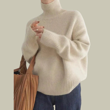 Hazel | Women’s High Neck Relaxed Fit Merino And Wool Sweaters 3