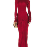 Helsa Slinky Jersey Sarong Maxi Dress 0