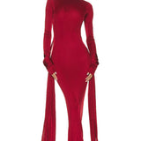 Helsa Slinky Jersey Sarong Maxi Dress 1