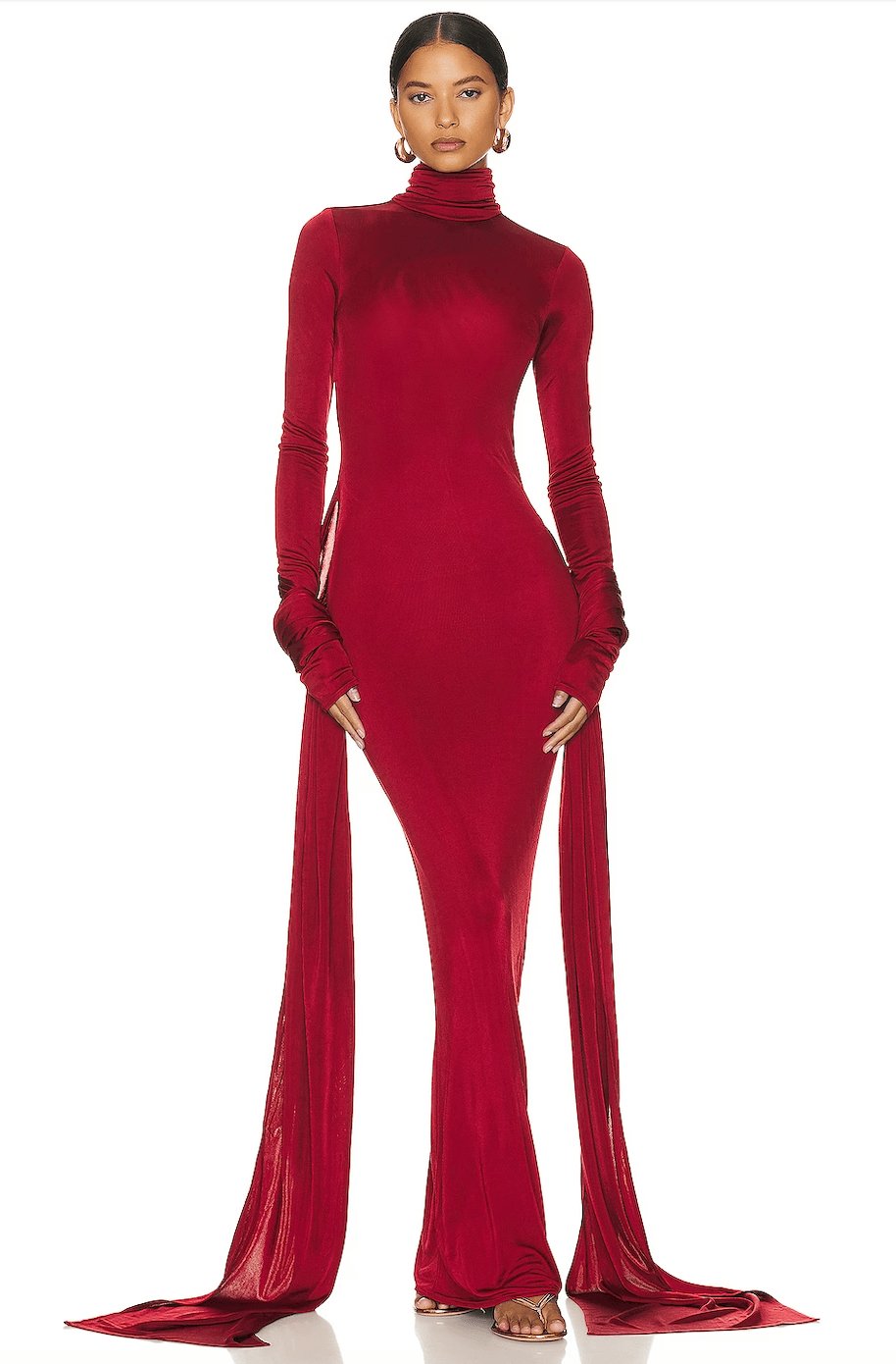 Helsa Slinky Jersey Sarong Maxi Dress 1