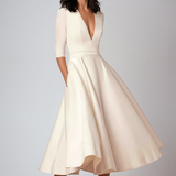 Isabelle | Women’s Wedding Guest Elegant Flared Midi Dress 0