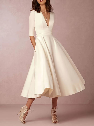 Isabelle | Women’s Wedding Guest Elegant Flared Midi Dress 3