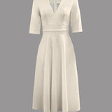 Isabelle | Women’s Wedding Guest Elegant Flared Midi Dress 4