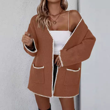 Jane | Women's Open Front Pocket Long Sleeve Cardigan 1