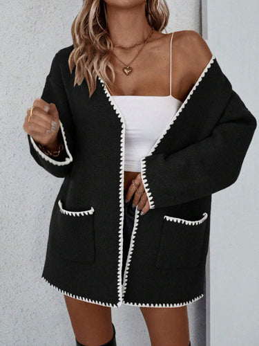 Jane | Women's Open Front Pocket Long Sleeve Cardigan 2