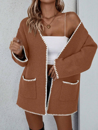 Jane | Women's Open Front Pocket Long Sleeve Cardigan 3