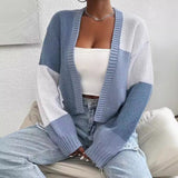 Joanna | Women's Cropped Color Block Cardigan 2