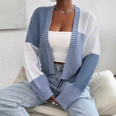 Joanna | Women's Cropped Color Block Cardigan 2