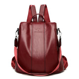 Kangaroo Women's Large Capacity Travel Backpack Soft Leather Anti-Theft Fashion Simple Multifunctional Ladies Bag Casual Travel 5