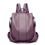 Kangaroo Women's Large Capacity Travel Backpack Soft Leather Anti-Theft Fashion Simple Multifunctional Ladies Bag Casual Travel 6