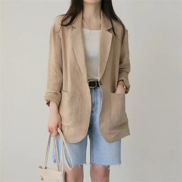Korean Herringbone Blazer – Casual Loose Fit for Spring & Summer 0