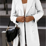 Korean Streetwear Wool Coat Women – Stylish Long Sleeve Autumn Jacket 0
