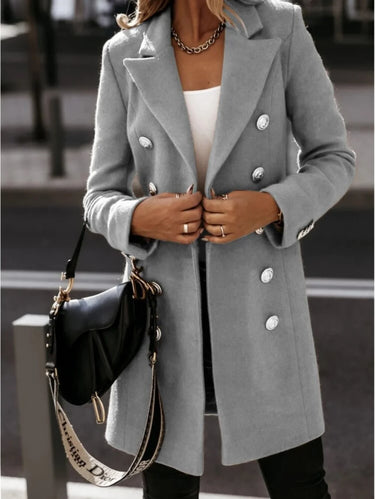 Korean Streetwear Wool Coat Women – Stylish Long Sleeve Autumn Jacket 1