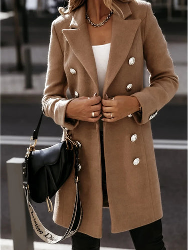 Korean Streetwear Wool Coat Women – Stylish Long Sleeve Autumn Jacket 3