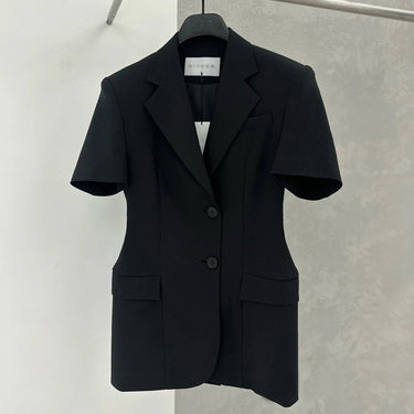 Korean Style Blazer – Chic A-Line Short Sleeve Jacket 2