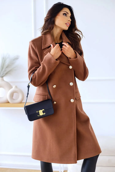 Korean Wool Coat – Double-Breasted Elegant Design for Cozy Autumn Style 0