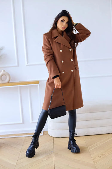 Korean Wool Coat – Double-Breasted Elegant Design for Cozy Autumn Style 3