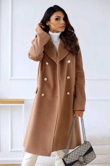 Korean Wool Coat – Double-Breasted Elegant Design for Cozy Autumn Style 8
