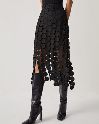 Laser Cut Multi Circle Double Layered Skirt 0
