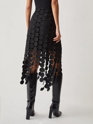 Laser Cut Multi Circle Double Layered Skirt 2