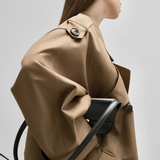 Lautaro Spring Autumn Oversized Khaki Long Grey Trench Coat for Women Double Breasted Loose Casual Korean Fashion Overcoat 2024 4