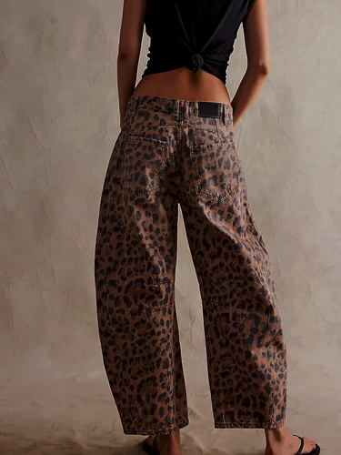 Leilani - Leopard Print Barrel Jeans 2