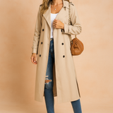 Lena Black Trench Coat Women – Chic Double-Breasted Design for Everyday Elegance 0