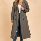 Lena Black Trench Coat Women – Chic Double-Breasted Design for Everyday Elegance 3