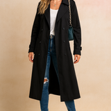 Lena Black Trench Coat Women – Chic Double-Breasted Design for Everyday Elegance 5