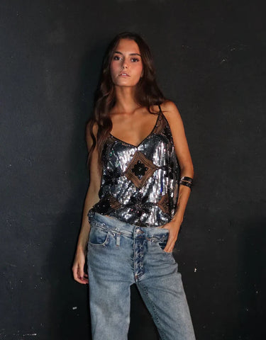 Lena | Glitter top with pearls 5