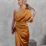 Liliana - Elegant one-shoulder cocktail dress 10