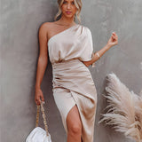 Liliana - Elegant one-shoulder cocktail dress 9